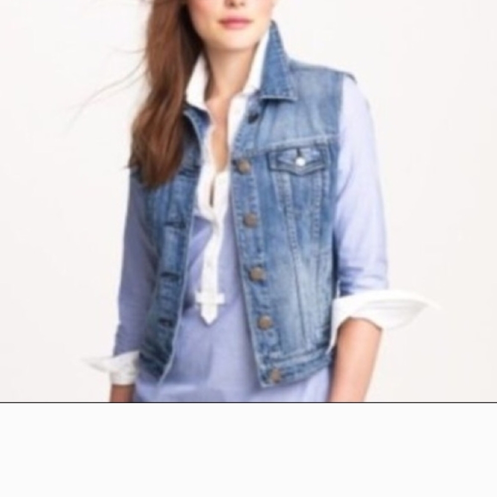 J Crew Indigo Denim Vest - Picture 2 of 7